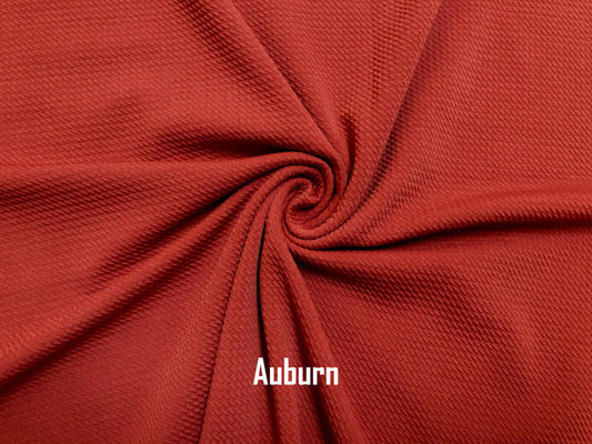 Premium Bullet Knit Fabric – Auburn Solid Color Stretch Fabric, 56″ Wide, Sold by the Yard (SLPBK004)
