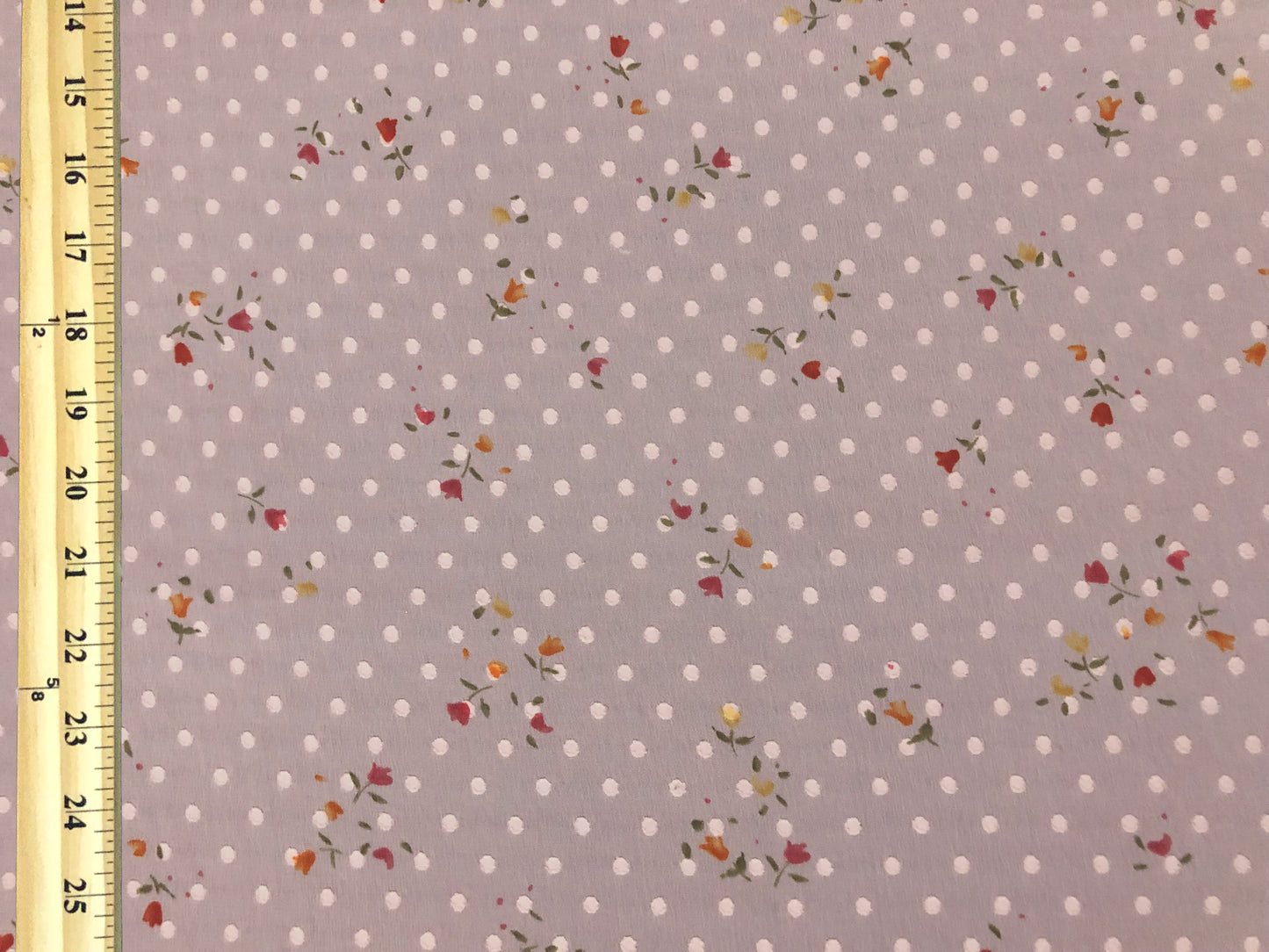 Dove-Pink Swiss-Dot Chiffon Floral — Sheer, 52" Wide, No Stretch — Sold by the Yard (CFPR02)