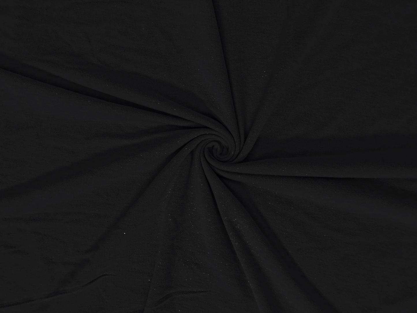 Premium French Terry Knit Fabric — Black Solid — Soft Loopback, 2-Way Stretch, 58" Wide, 210 GSM — Sold by the Yard (210FTSC02)
