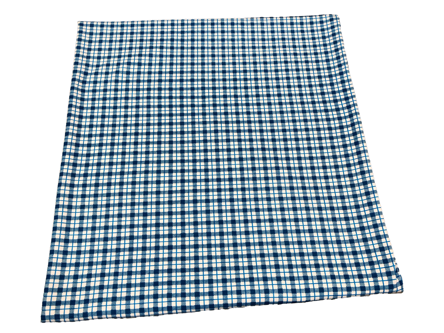 Premium Cotton Spandex Jersey Knit Fabric – Azure Windowpane Plaid – 4 Way Stretch, 58” Wide – By the Yard (8CSPXPR02)