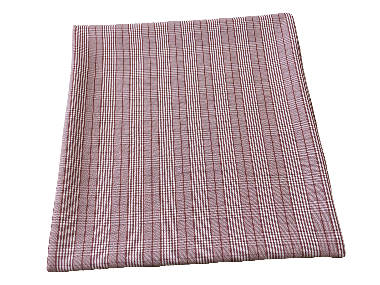 Stretch Gabardine – Red Windowpane Plaid (Burgundy/Red & Cream) – 2-Way Stretch, 180 GSM, 58" Wide – By the Yard (GBKPR02)