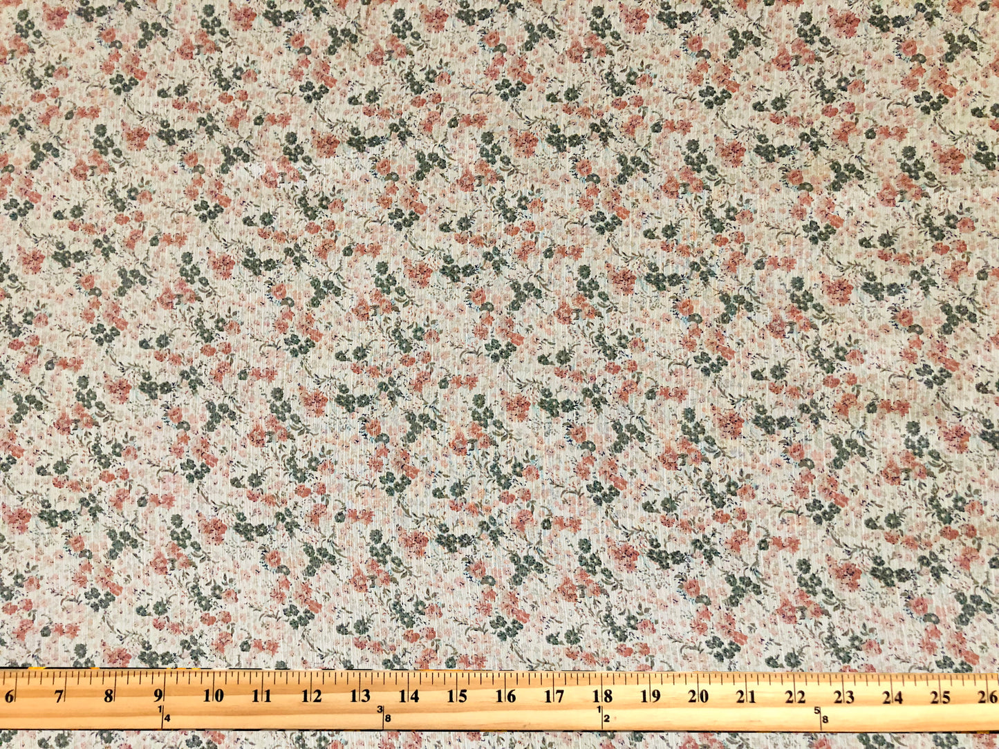Ivory Chelsea Chiffon with Blush & Sage Ditsy Roses — Sheer, 56" Wide, No Stretch — By the Yard (CHCFPR01)