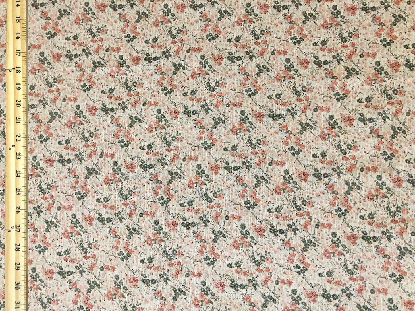 Ivory Chelsea Chiffon with Blush & Sage Ditsy Roses — Sheer, 56" Wide, No Stretch — By the Yard (CHCFPR01)