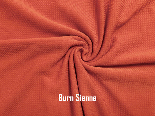 Premium Bullet Knit Fabric – Burn Sienna Solid Color Stretch Fabric, 56″ Wide, Sold by the Yard (SLPBK0011)