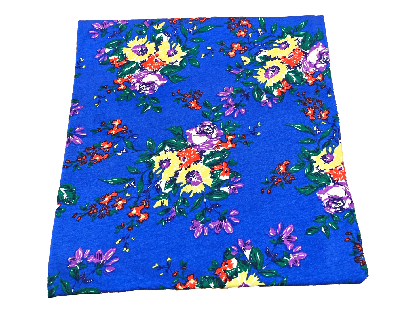 Premium Cotton Spandex Jersey Knit Fabric – Royal Garden Bouquet Floral, 4 Way Stretch, 58” Wide– By the Yard (8CSPXPR01)