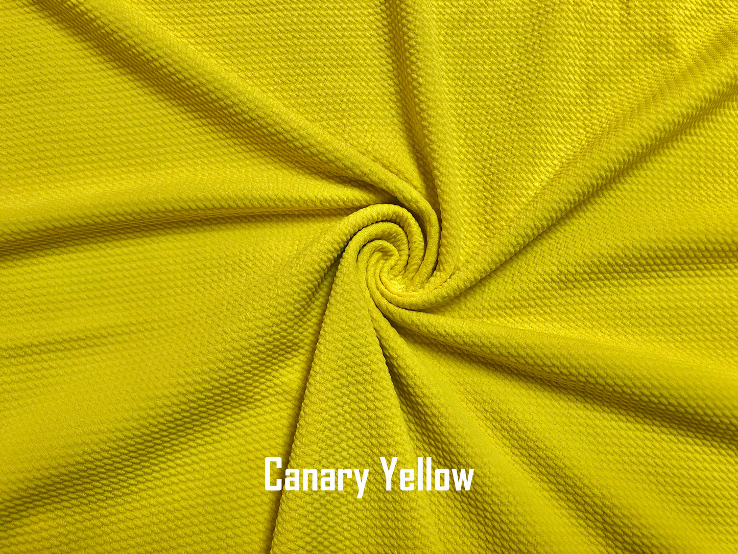 Premium Bullet Knit Fabric – Canary Yellow Solid Color Stretch Fabric, 56″ Wide, Sold by the Yard (SLPBK009)