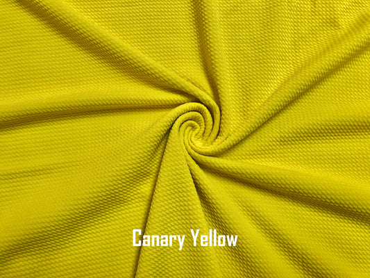 Premium Bullet Knit Fabric – Canary Yellow Solid Color Stretch Fabric, 56″ Wide, Sold by the Yard (SLPBK009)