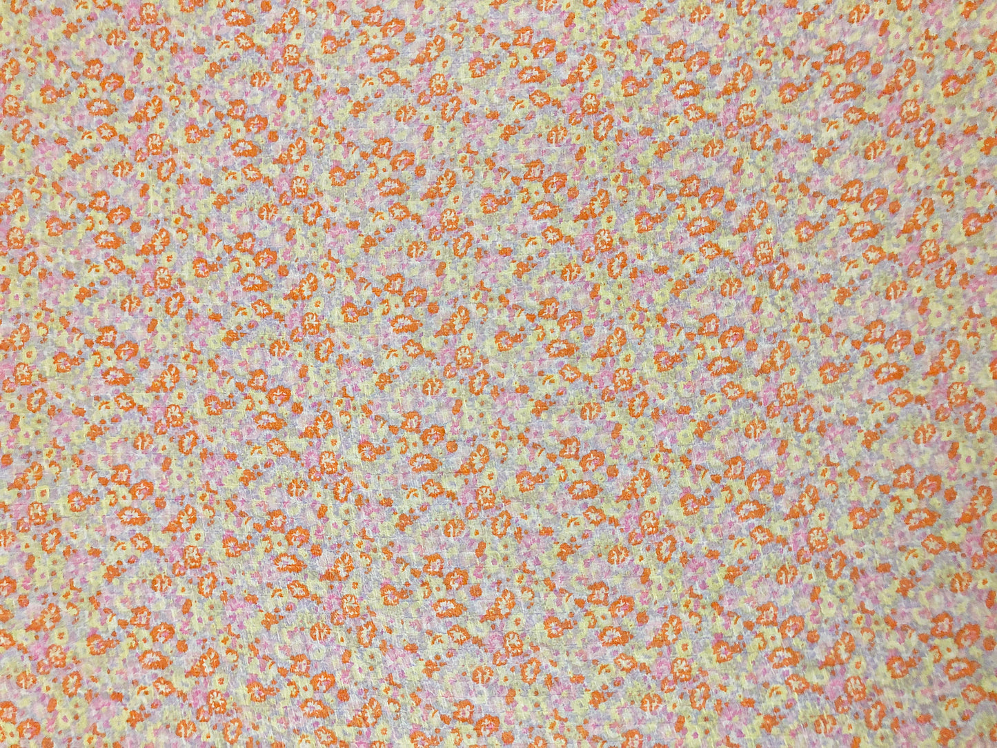 Ivory Chelsea Chiffon with Tangerine, Lilac & Mint Ditsy Florals — Sheer, 56" Wide, No Stretch — By the Yard (CHCFPR03)