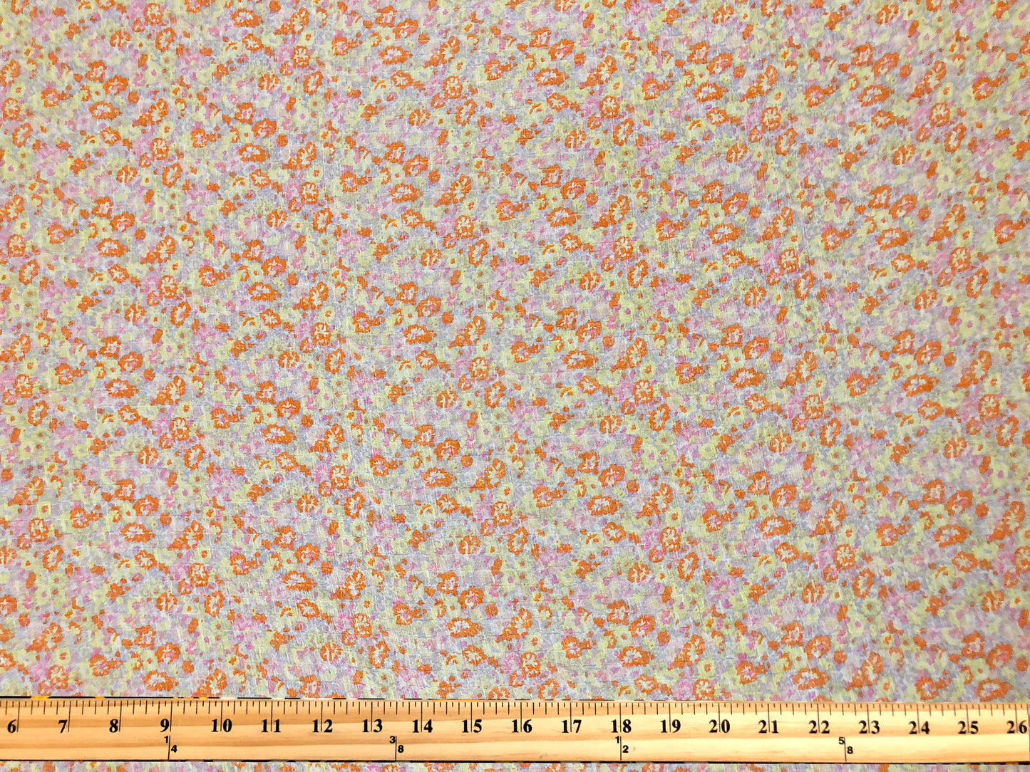 Ivory Chelsea Chiffon with Tangerine, Lilac & Mint Ditsy Florals — Sheer, 56" Wide, No Stretch — By the Yard (CHCFPR03)