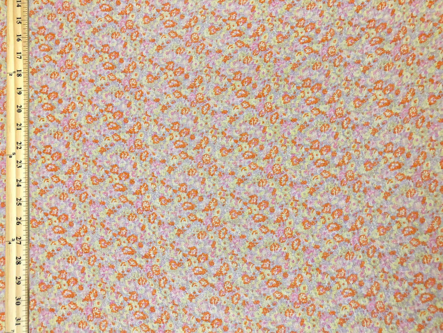 Ivory Chelsea Chiffon with Tangerine, Lilac & Mint Ditsy Florals — Sheer, 56" Wide, No Stretch — By the Yard (CHCFPR03)