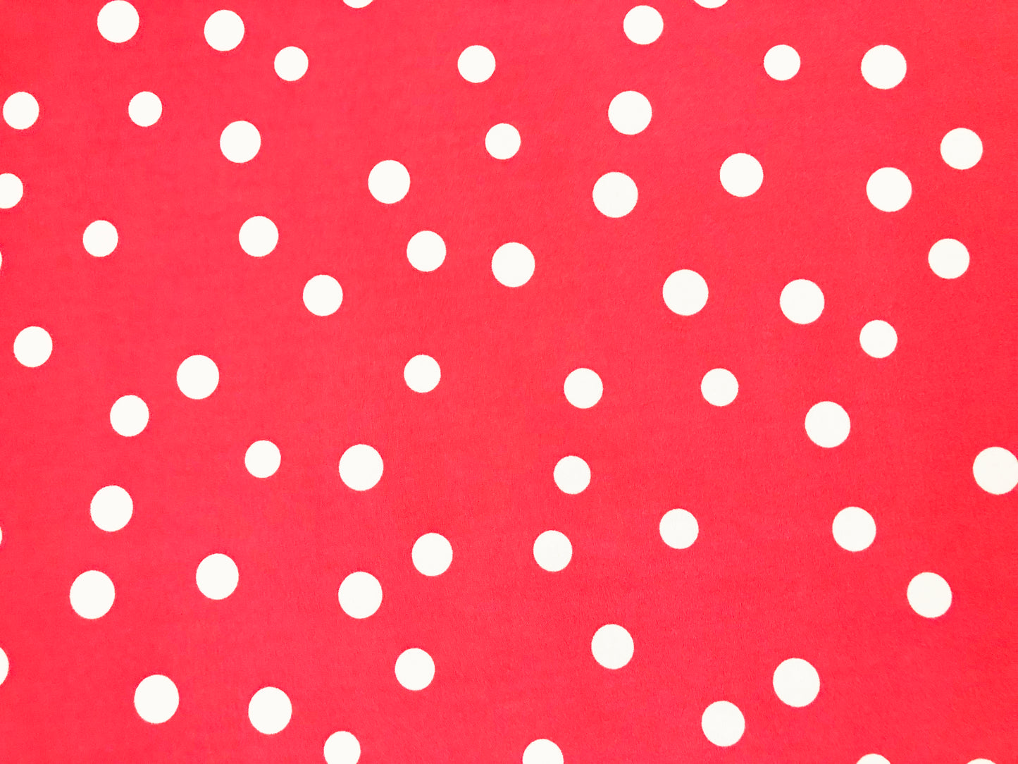 Techno Crepe Printed Fabric| Cherry White 3/4" Polka Dots |TCRP0109 |Sold by the Yard