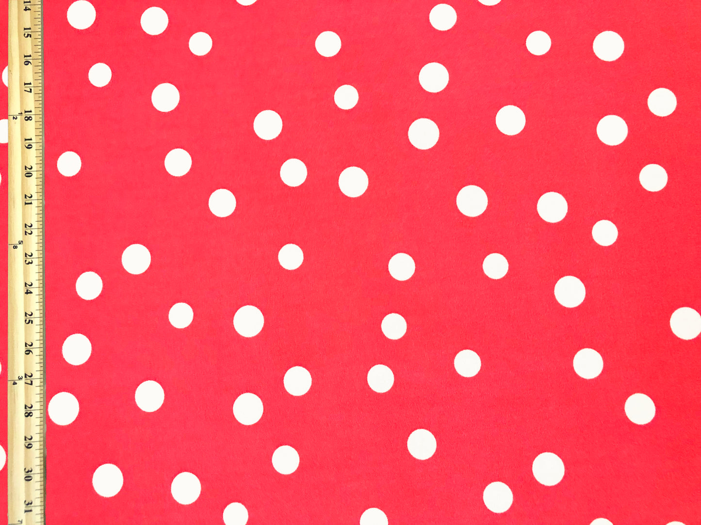 Techno Crepe Printed Fabric| Cherry White 3/4" Polka Dots |TCRP0109 |Sold by the Yard