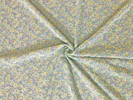 Ivory Chelsea Chiffon with Lavender, Aqua & Butter-Yellow Watercolor Ditsy — Sheer, 56" Wide, No Stretch — By the Yard (CHCFPR02)