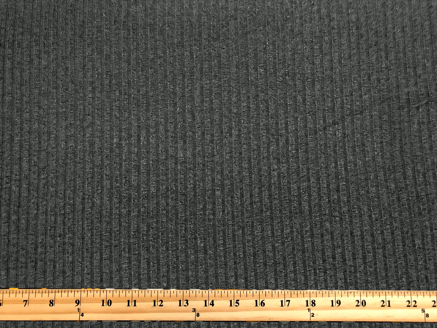 Premium Hacci Rib Knit – Charcoal Solid Color – 4x4 Sweater Rib-Poly/Rayon/Spandex- 220 GSM, 58" Wide – By the Yard (HRKSC02)