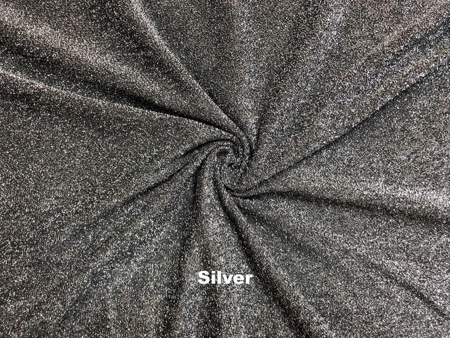 Solid Silver Lurex Knit Fabric | 56" Wide Metallic Stretch Fabric – 180 GSM – Sold by the Yard (SASC03)