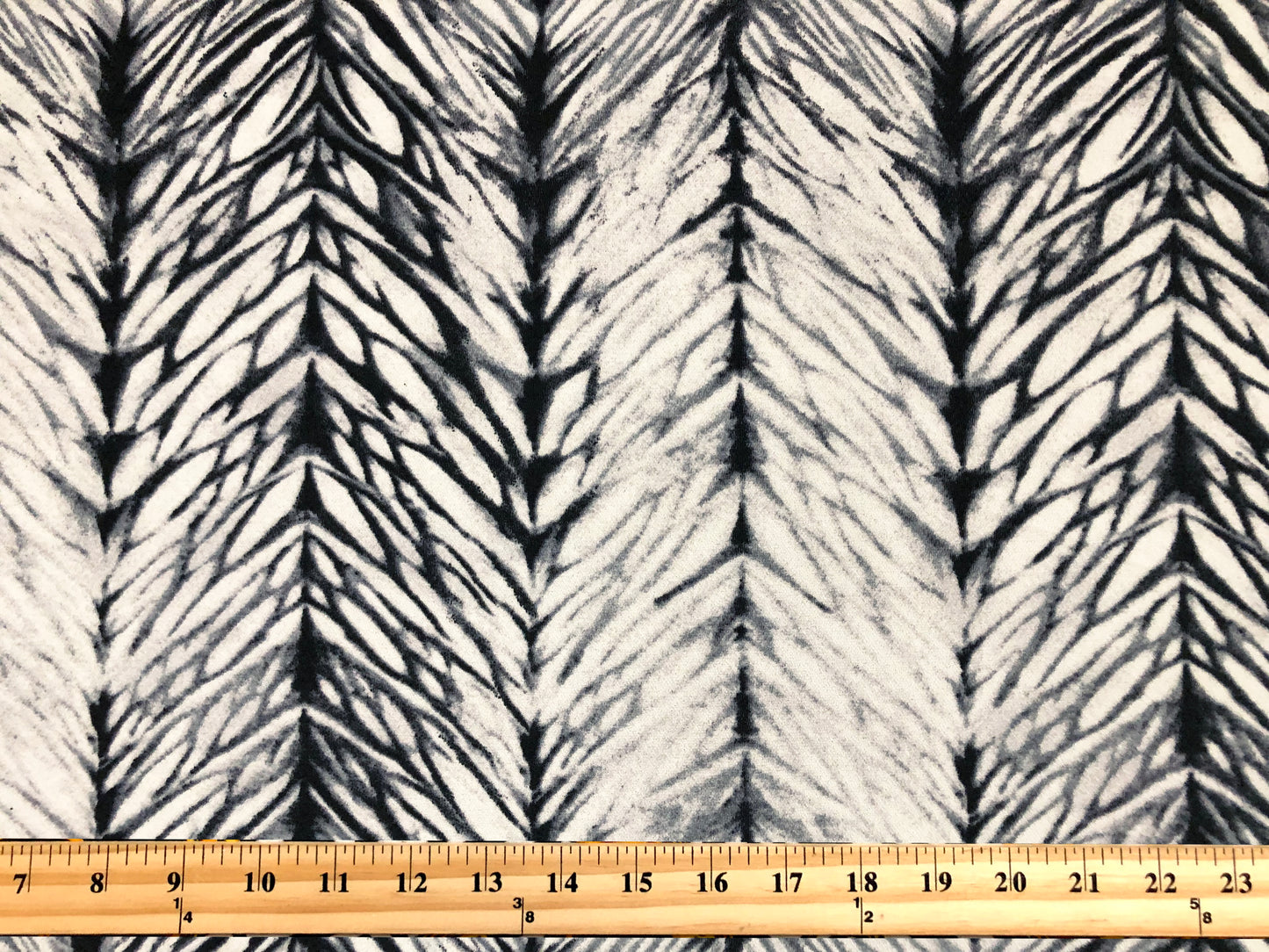 Liverpool Knit Printed Fabric-Ivory Black Gray Stripes-LVPR343-Sold by the Yard-Tie Dye Fabric