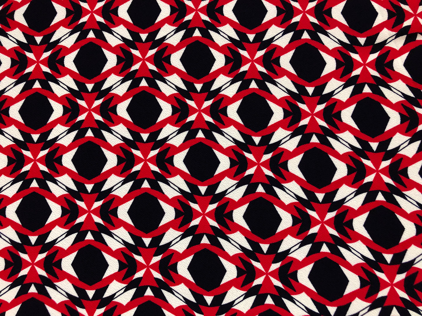 Liverpool Knit Printed Fabric-Black Red Fractals-LVPR348-Sold by the Yard-Apparel Fabric