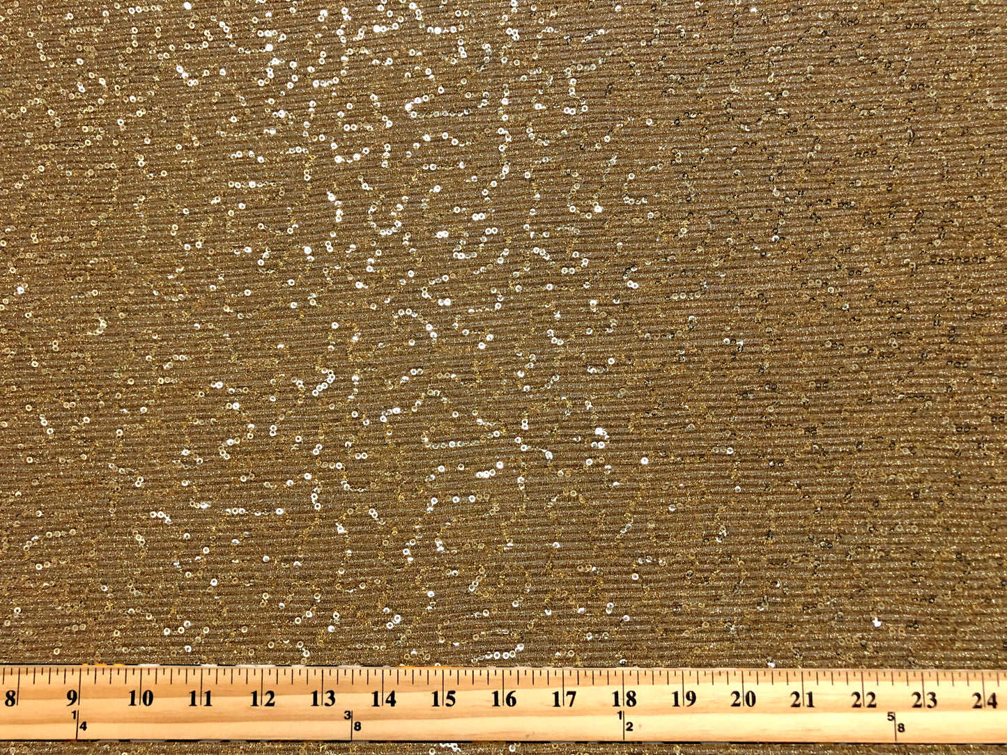 Gold Micro Sequin Stretch Knit Fabric | 52" Wide – 180 GSM – Sold by the Yard (MSQK02)