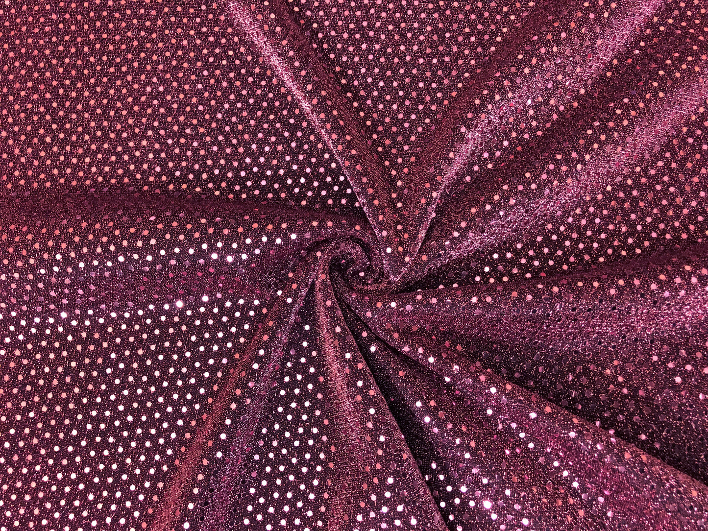 Fuchsia Foil Dot Knit Mesh Fabric | 56" Wide Stretch Glitter Mesh – 180 GSM by the Yard (KMG03)