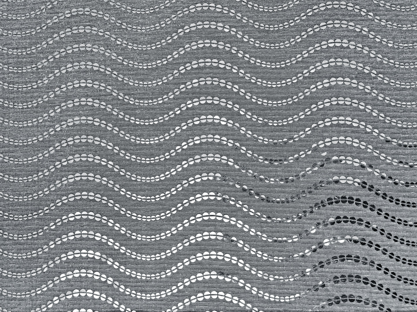 Silver Sequin on White Mesh Fabric | 52" Wide Non-Stretch Metallic Polyester – Sold by the Yard (MHCSQ05)