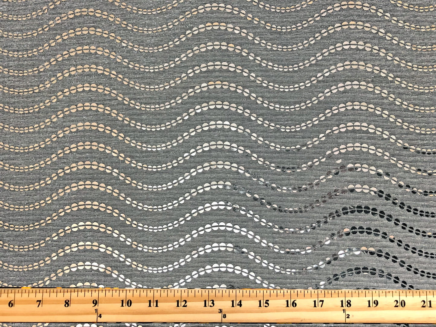 Silver Sequin on Silver Mesh Fabric | 52" Wide Non-Stretch Metallic Polyester – Sold by the Yard (MHCSQ02)