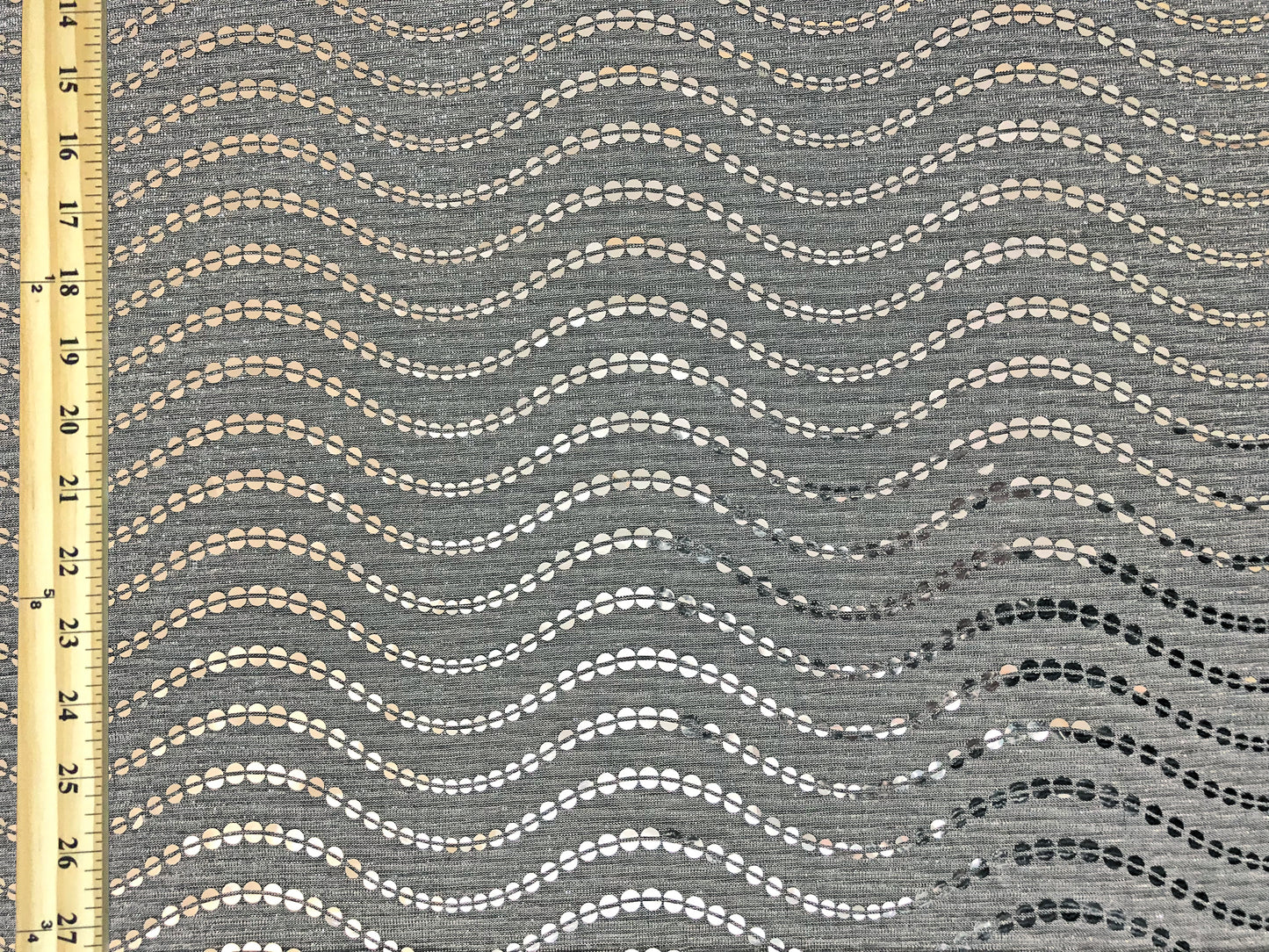 Silver Sequin on Silver Mesh Fabric | 52" Wide Non-Stretch Metallic Polyester – Sold by the Yard (MHCSQ02)
