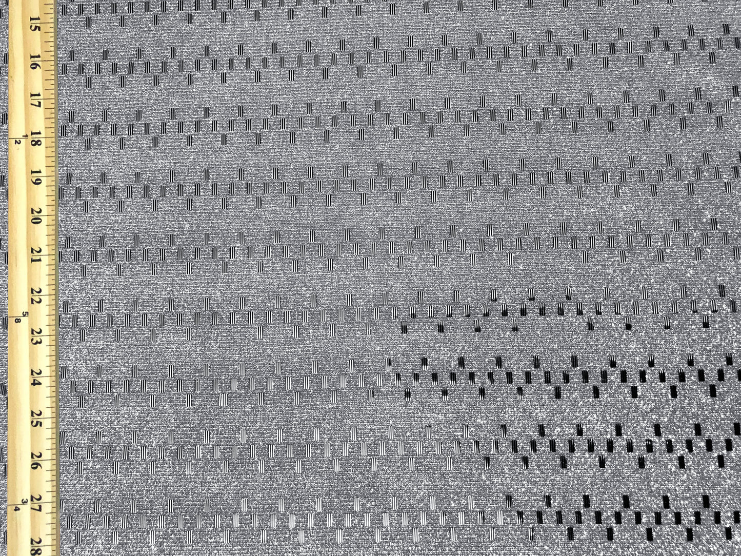 Metallic Silver Glitter Geometric Foil Fabric | Non-Stretch Polyester & Costume Material by the Yard (PSGSQ02)