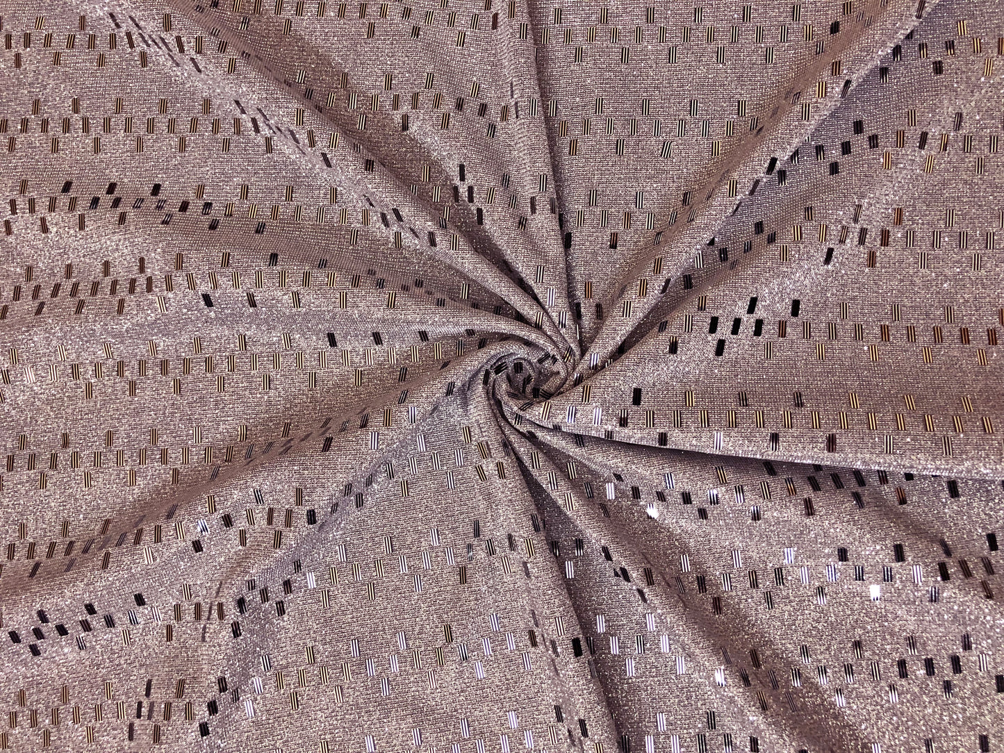Dusty Rose Glitter Geometric Foil Fabric | Non-Stretch Polyester & Costume Material by the Yard (PSGSQ01)
