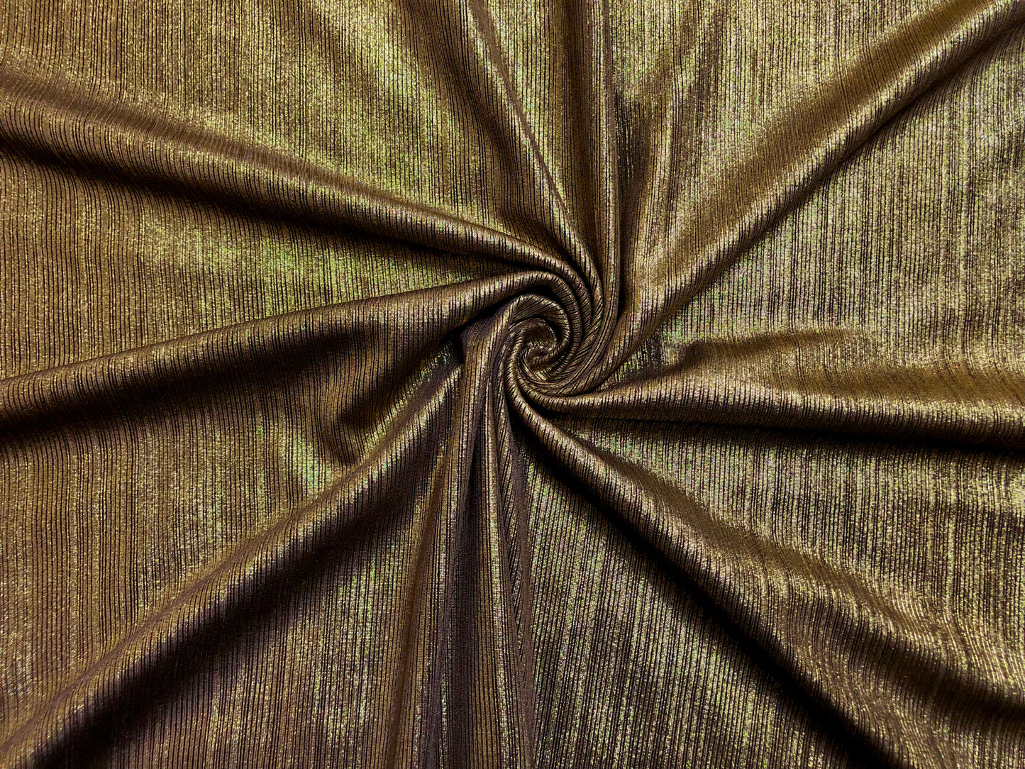 Gold Shimmer Rib Knit Fabric – 4-Way Stretch, 58" Wide, Poly-Spandex, Soft & Textured, Sold by the Yard (CKLK02)