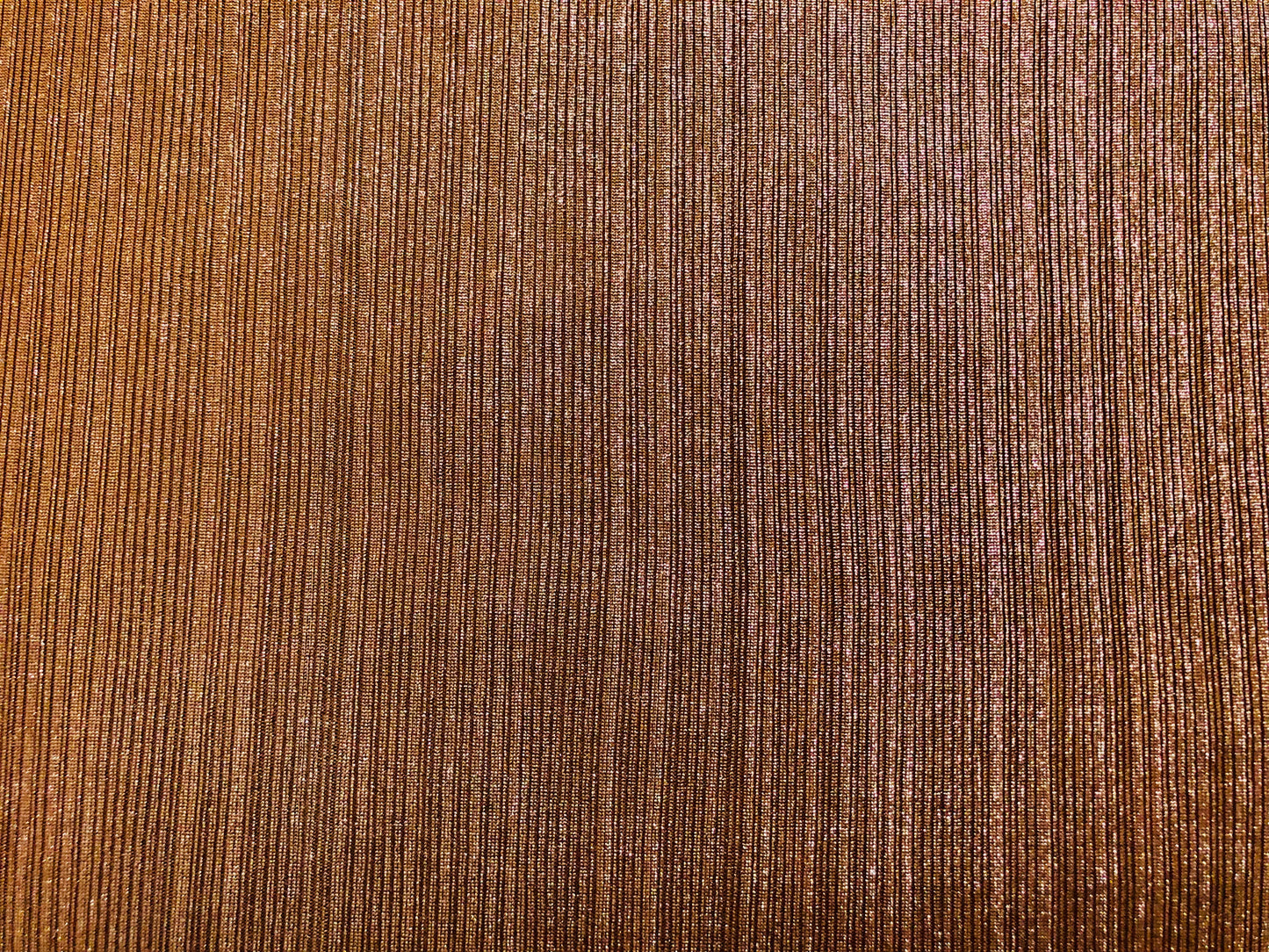 Copper Shimmer Rib Knit Fabric – 4-Way Stretch, 58" Wide, Poly-Spandex, Soft & Textured, Sold by the Yard (CKLK03)