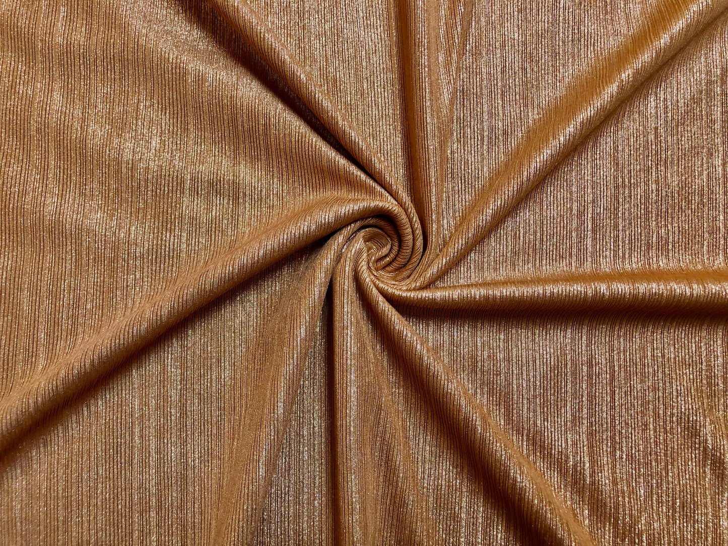 Copper Shimmer Rib Knit Fabric – 4-Way Stretch, 58" Wide, Poly-Spandex, Soft & Textured, Sold by the Yard (CKLK03)