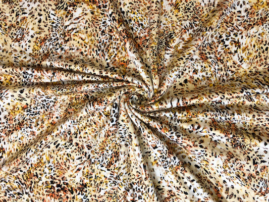 DTY Brushed Fabric| Ivory Yellow Brown Cheetah |DTYBPR533|Sold by the Yard| Animal Print