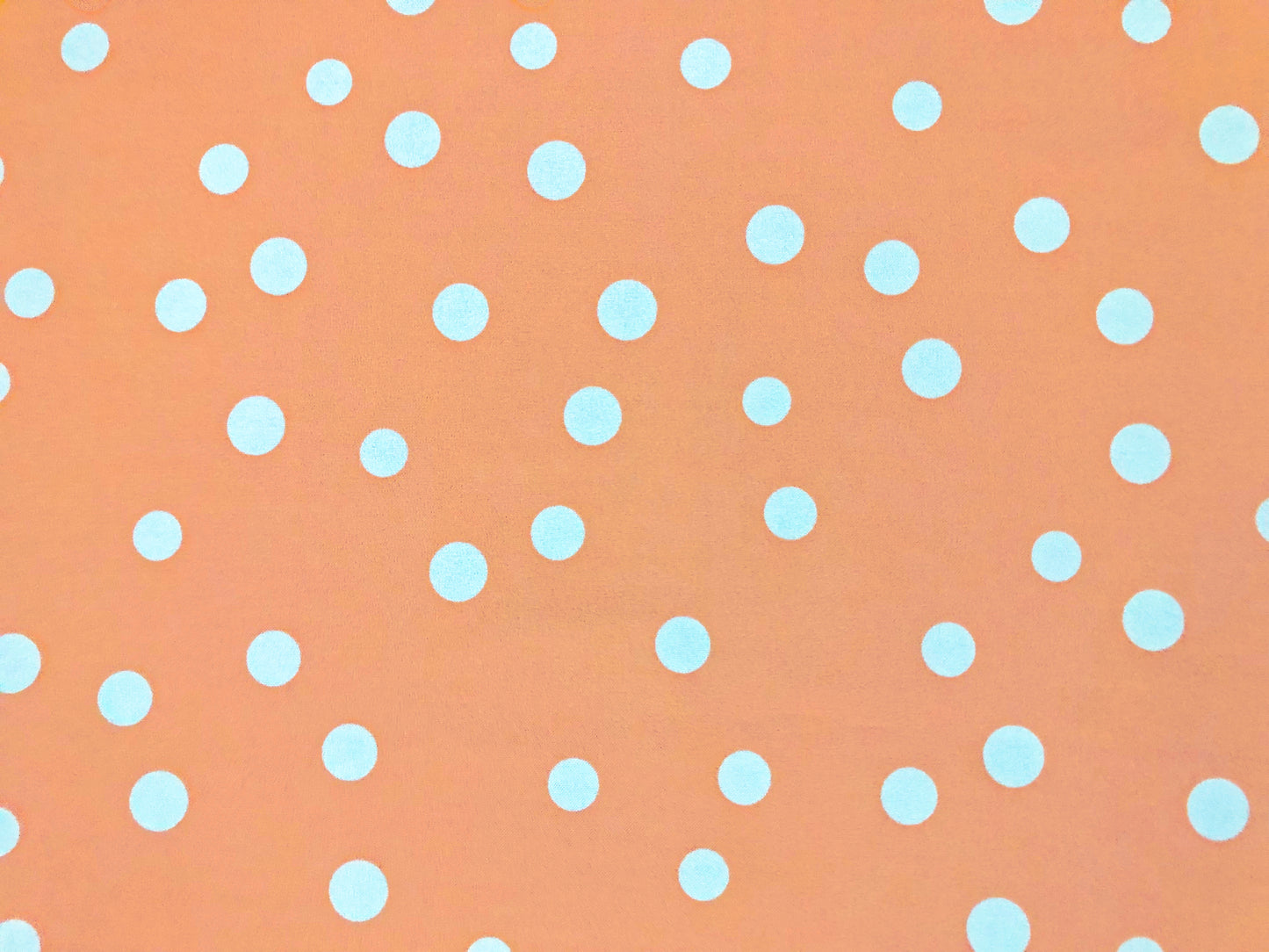 Techno Crepe Printed Fabric| Melon White 3/4" Polka Dots |TCRP0106 |Sold by the Yard