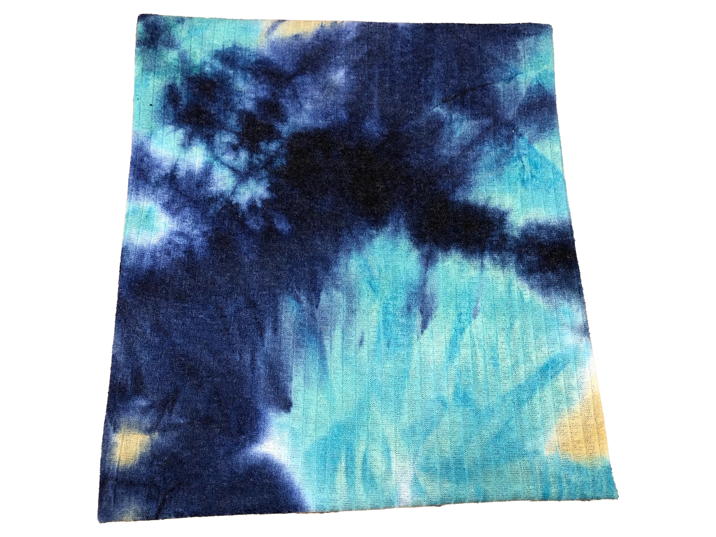Rib Knit Fabric – Navy/Aqua Ocean Mist Cloud Tie Dye, 4 Way Stretch, 58” Wide – By the Yard (PRRTD07)