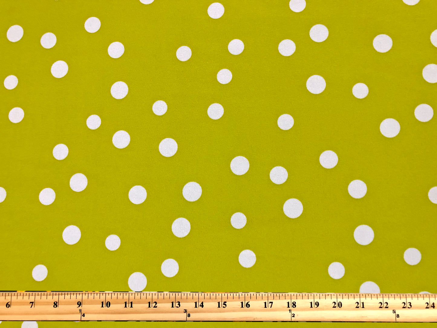 Techno Crepe Printed Fabric| Olive White 3/4" Polka Dots |TCRP0108 |Sold by the Yard