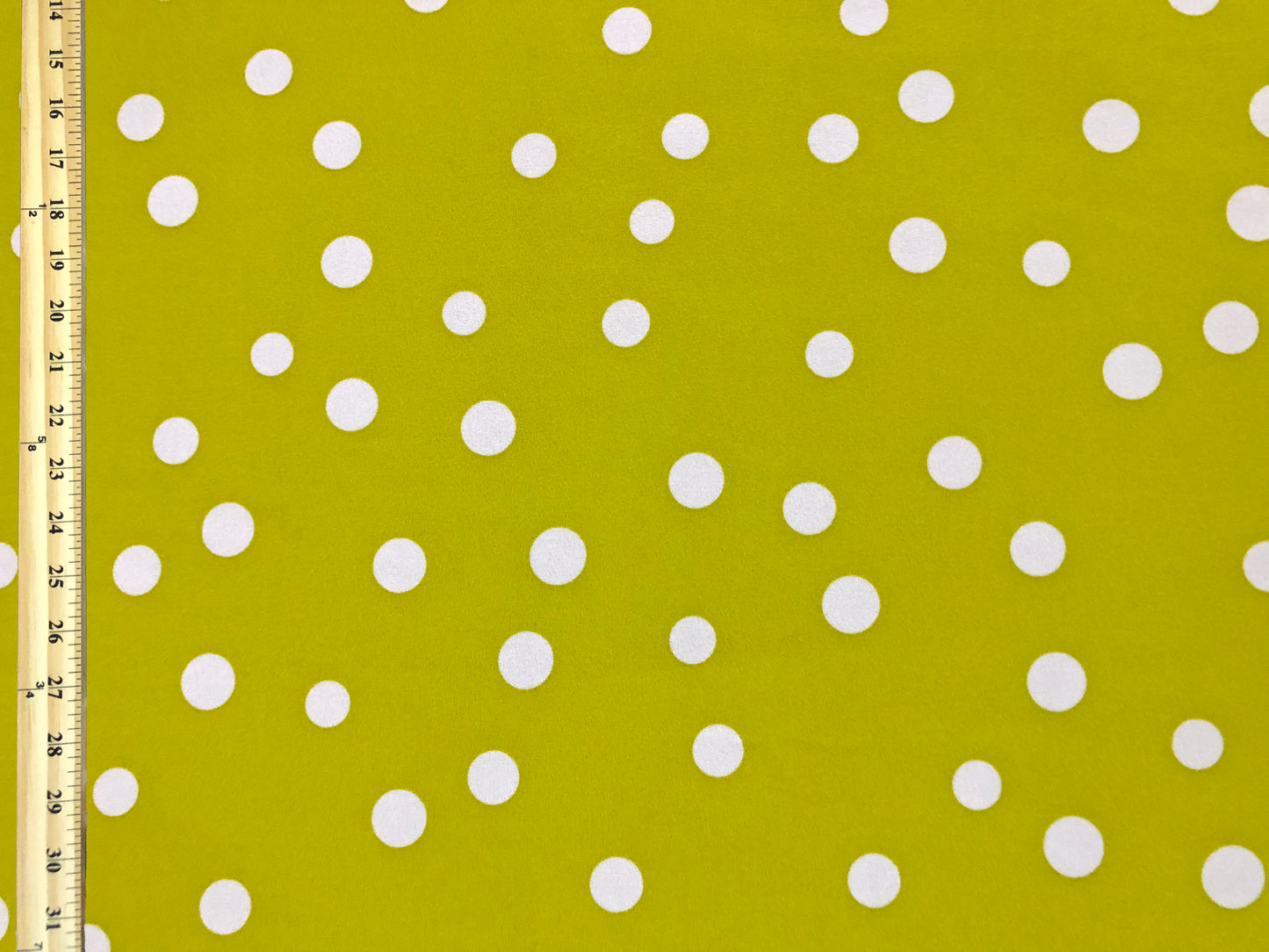 Techno Crepe Printed Fabric| Olive White 3/4" Polka Dots |TCRP0108 |Sold by the Yard