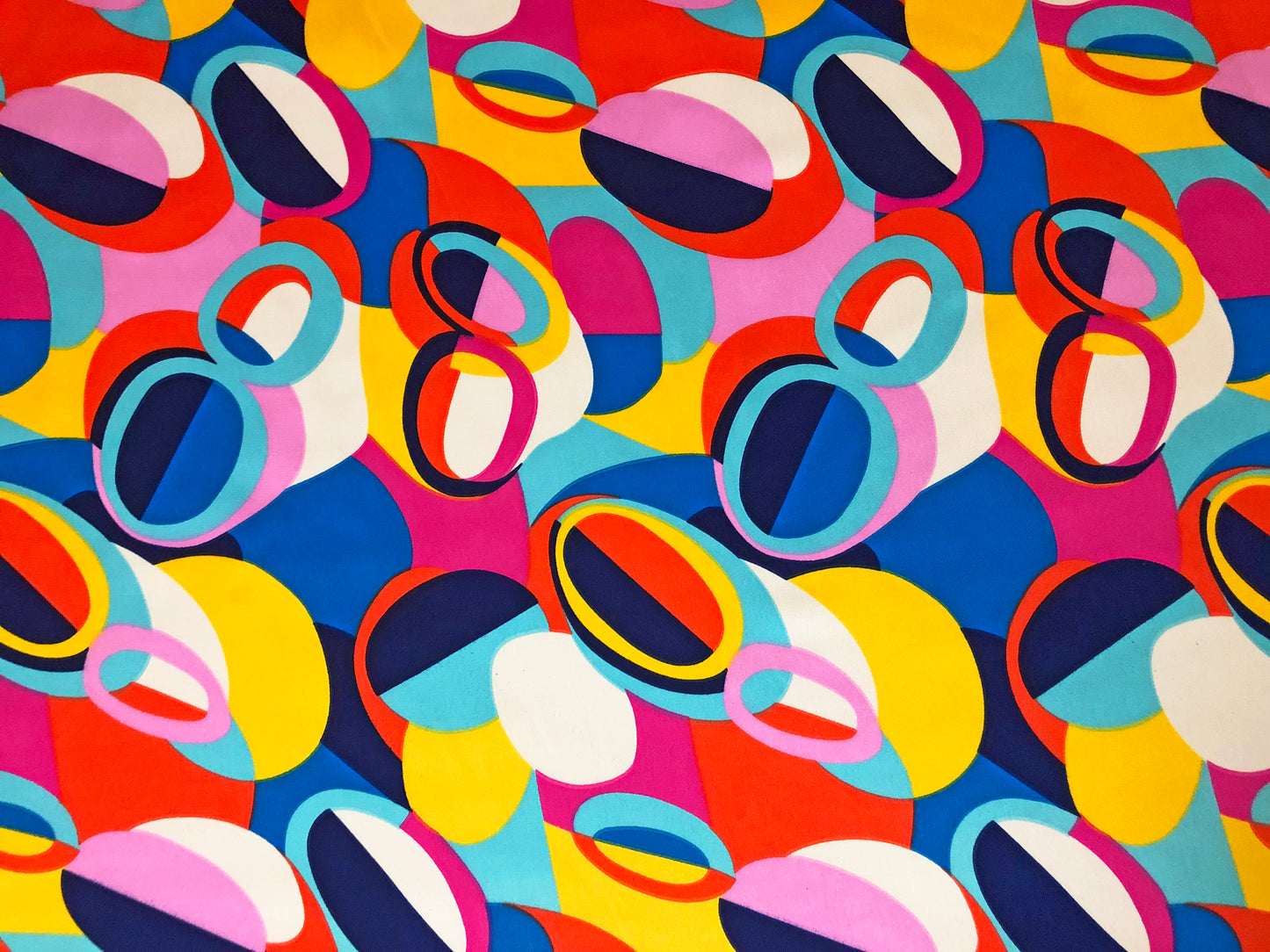 Vibrant Multicolor Ovals Charmeuse Satin – Lightweight, Luminous & Liquid Drape, 60" Wide, 100% Polyester (Non-Stretch), Sold by the Yard (SCPR01)