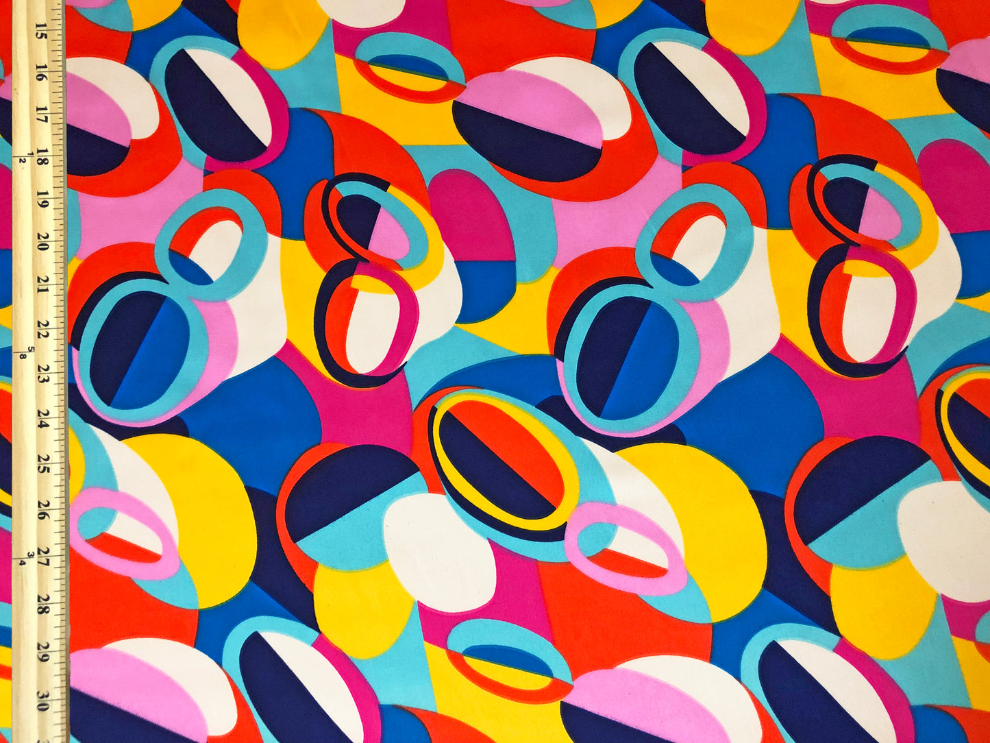 Vibrant Multicolor Ovals Charmeuse Satin – Lightweight, Luminous & Liquid Drape, 60" Wide, 100% Polyester (Non-Stretch), Sold by the Yard (SCPR01)