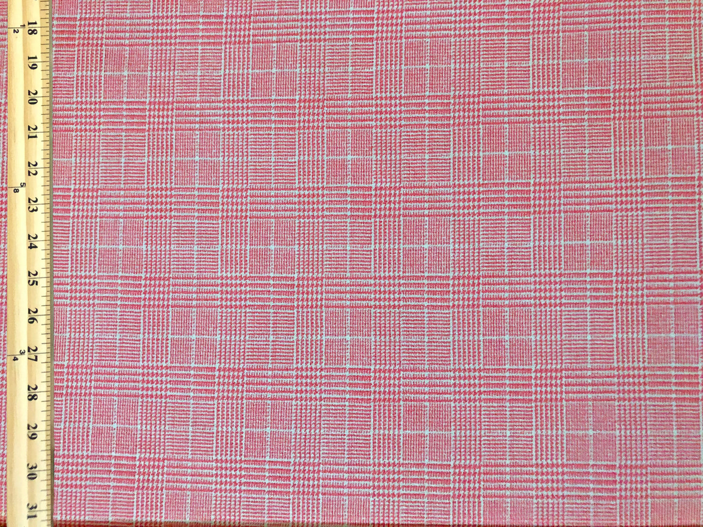 Techno Crepe Knit - Pink Glen Plaid — 4-Way Stretch, 240 GSM, 56" Wide, Wrinkle-Resistant Matte - Sold by the Yard (TCRP077)
