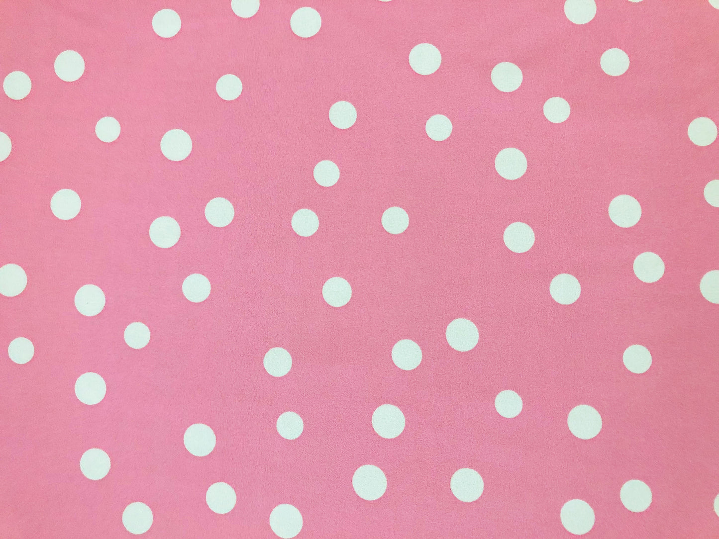 Techno Crepe Printed Fabric| Pink White 3/4" Polka Dots |TCRP0107 |Sold by the Yard