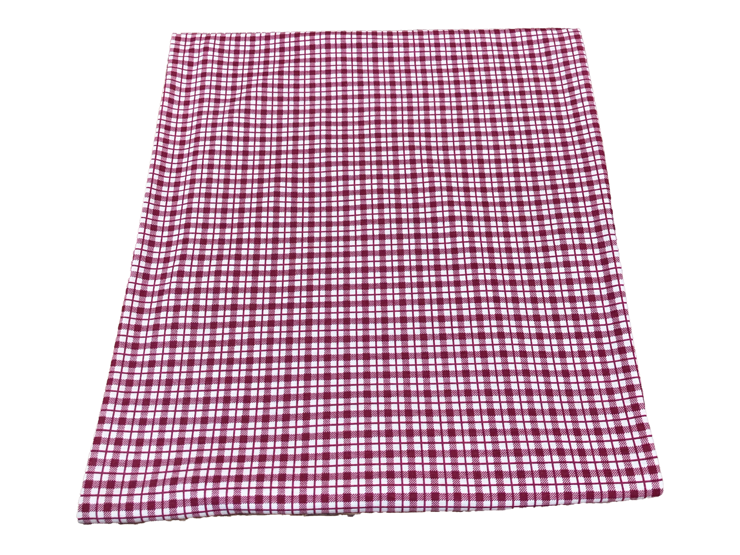 Premium Cotton Spandex Jersey Knit Fabric – Red Windowpane Plaid – 4 Way Stretch, 58” Wide – By the Yard (8CSPXPR03)