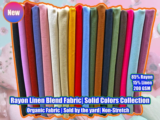 Rayon-Linen Solid Color Collection —Intense Colors, 54″ Wide, 180 GSM, Breathable Fluid Drape, No-Stretch — Sold by the Yard