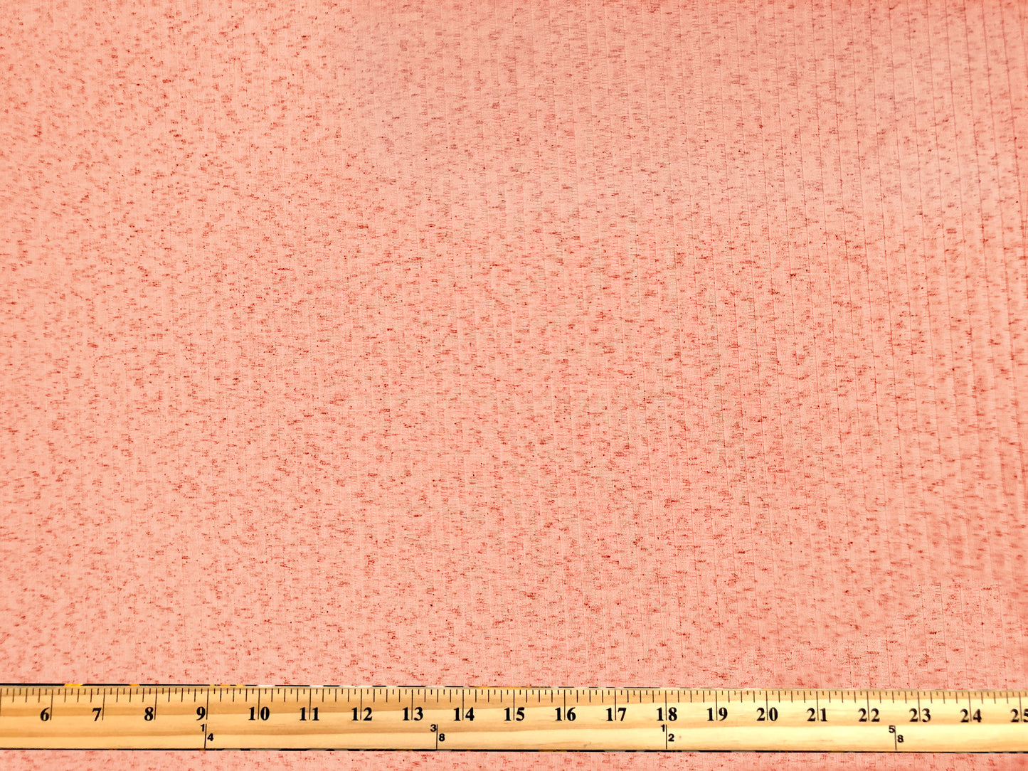 Dalmatian Rib Knit Fabric – Coral & Charcoal Speckle, 2-Way Stretch Sweater Knit, 240 GSM, 58" Wide – By the Yard (DRBK04)