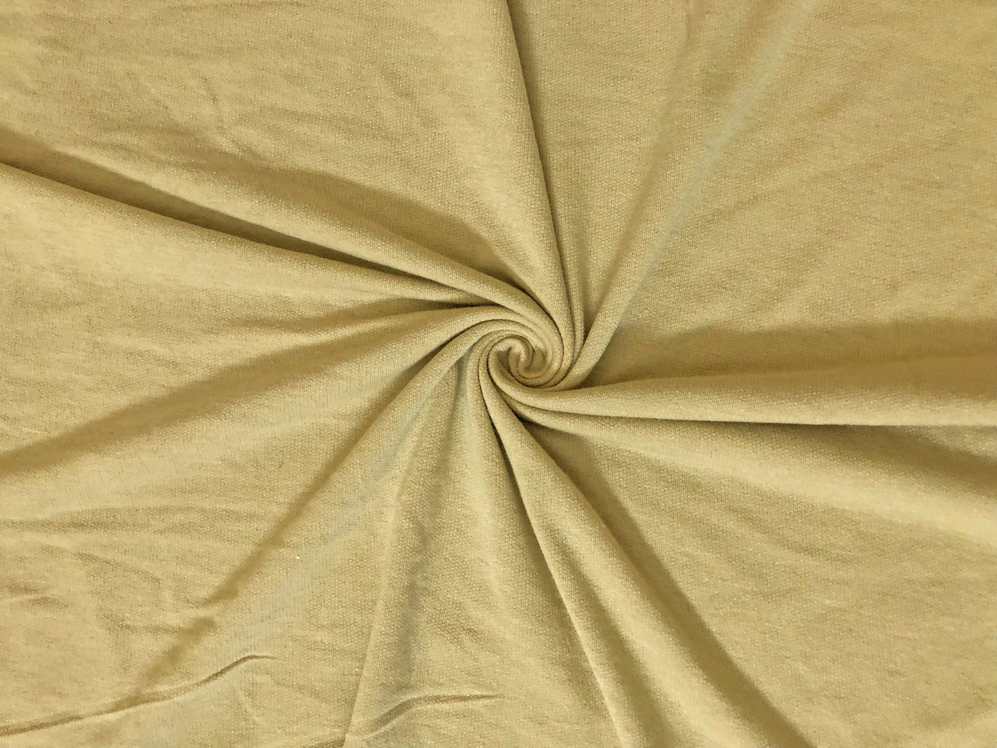 Premium French Terry Knit Fabric — Sand Solid — Soft Loopback, 2-Way Stretch, 58" Wide, 210 GSM — Sold by the Yard (210FTSC05)