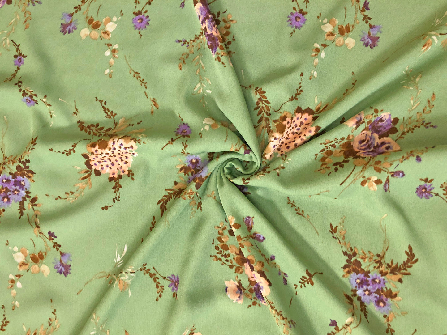 Sage Bouquet Floral Poly Dobby— Fluid Drape, Soft Matte Texture | 56″ Wide | 100% Polyester | By the Yard (PDBPR05)