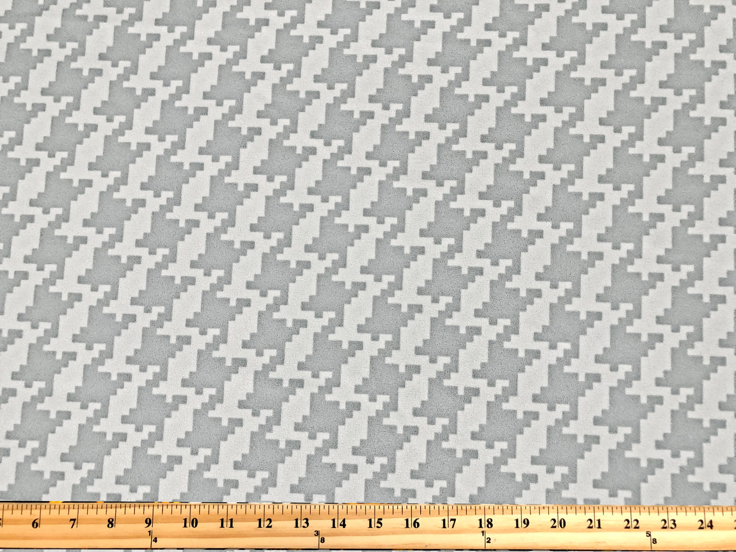 Techno Crepe Knit — Silver & White Houndstooth — 4-Way Stretch, 240 GSM, 56" Wide, Wrinkle- - Sold by the Yard (TCRP078)