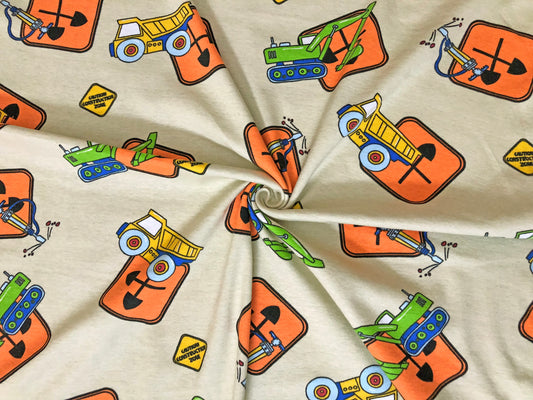 Construction Zone Cotton – 100% Cotton Print | Non-Stretch, 52″ Wide – Sold by the Yard (CTJPR09)
