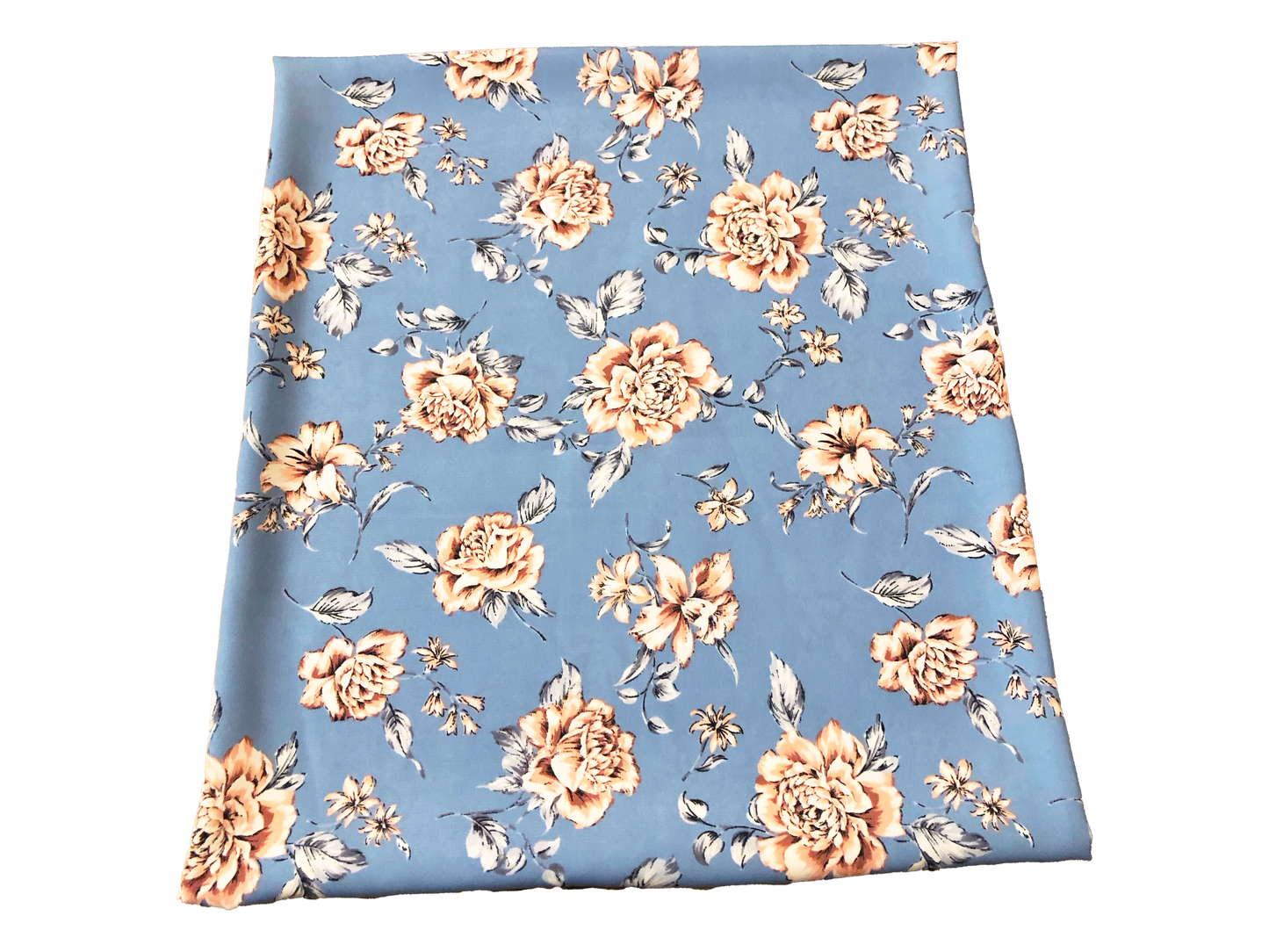 Wool Peach Fabric – Bluebell Blush Rose Scatter – 100% Polyester, No Stretch, 58" Wide – By the Yard (WPPR09)