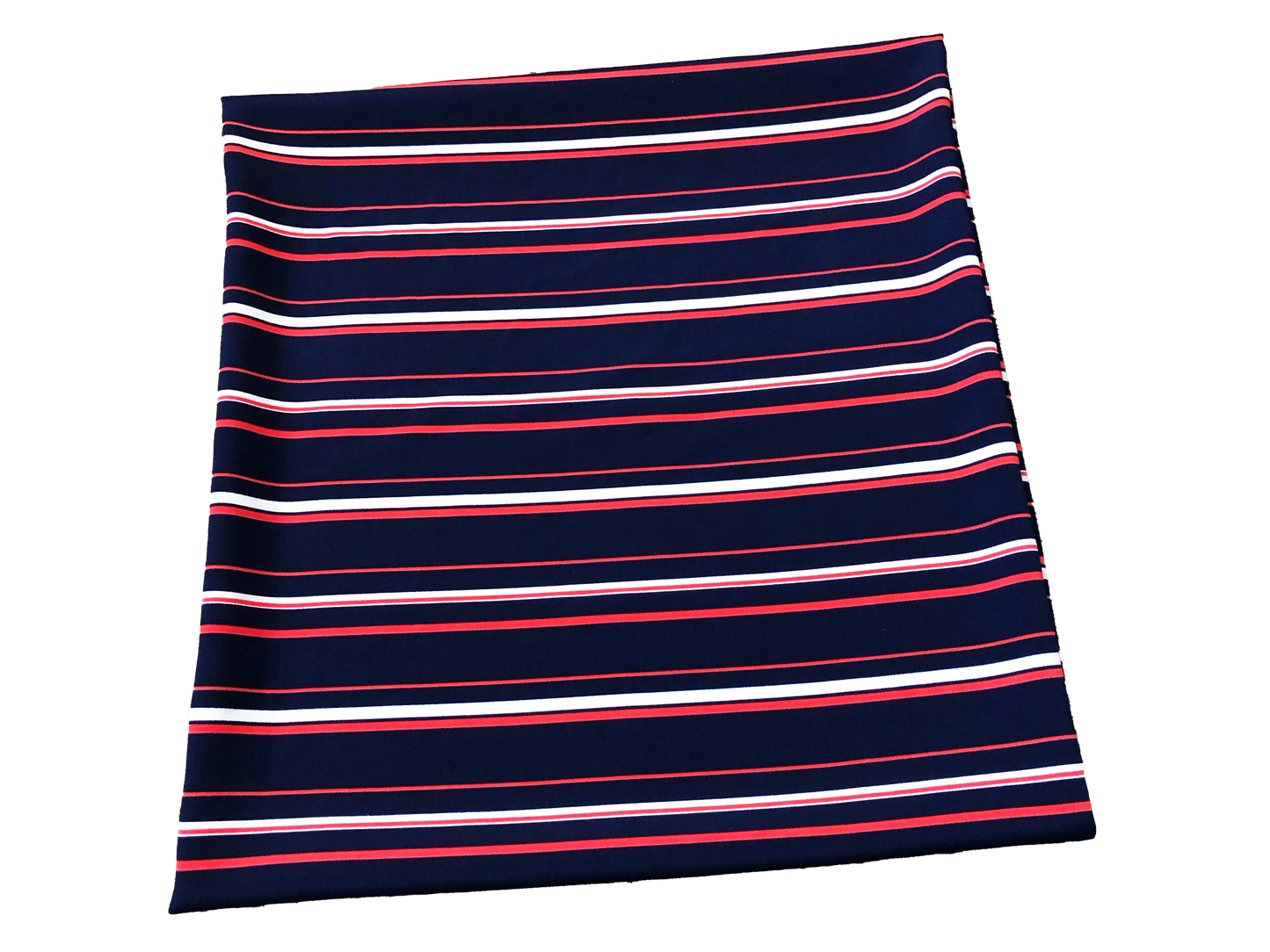 Wool Peach Fabric – Midnight Regatta Stripe (Navy/White/Red) – No Stretch, 56" Wide – Sold by the Yard (WPPR05)