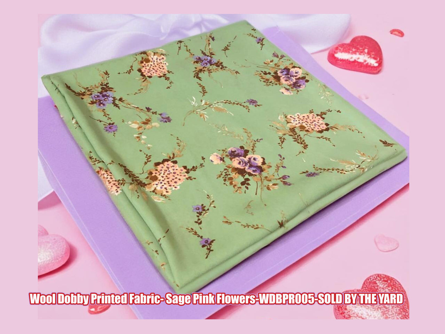 Sage Bouquet Floral Poly Dobby— Fluid Drape, Soft Matte Texture | 56″ Wide | 100% Polyester | By the Yard (PDBPR05)